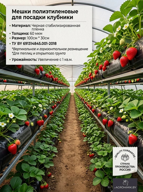 Мешки полиэтиленовые для посадки клубники